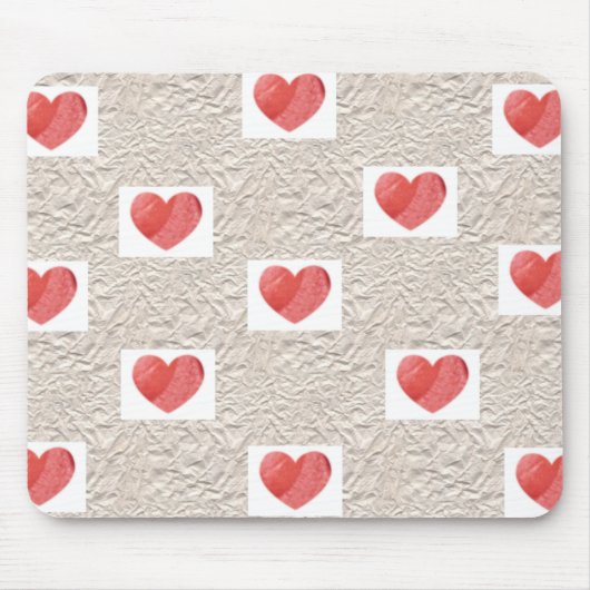 ハートのコラージュのマウスパッド マウスパッド (正面)