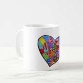 ハートのコラージュ11のozのクラシックで白いマグ コーヒーマグカップ (正面左)