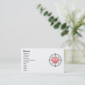 ハートのコンパスカード 名刺 (スタンド正面)
