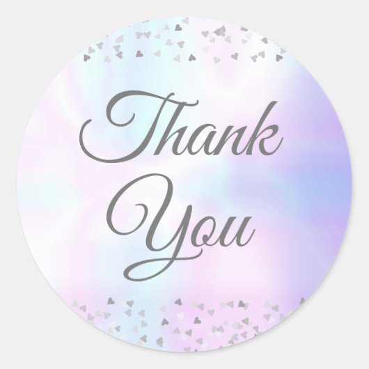 ハートのコンフェッティ パール ありがとう ラウンドシール (正面)