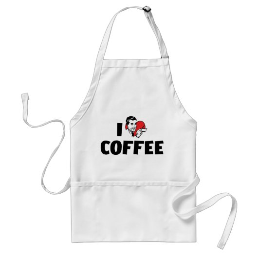 ハートのコーヒーが好き - コーヒー中毒者 スタンダードエプロン (正面)