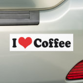 ハートのコーヒーが好き - コーヒー中毒者 バンパーステッカー (車上)