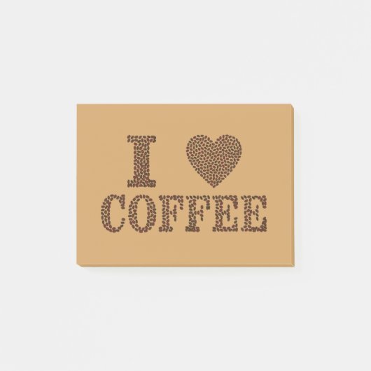 ハートのコーヒー豆 ポストイット (正面)
