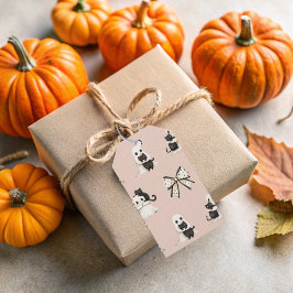 ハートのゴーストが猫を抱えてギフトタグ ギフトタグ