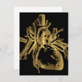 ハートのゴールドフォイルのテクスチャLupercalia Valentine シーズンカード (正面/裏面)