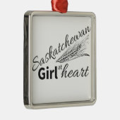 ハートのサスカチュワンの女の子 メタルオーナメント (右)
