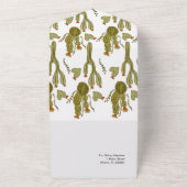 ハートのサボテン 水彩 手描き 結婚式 オールインワン招待状 (外側)