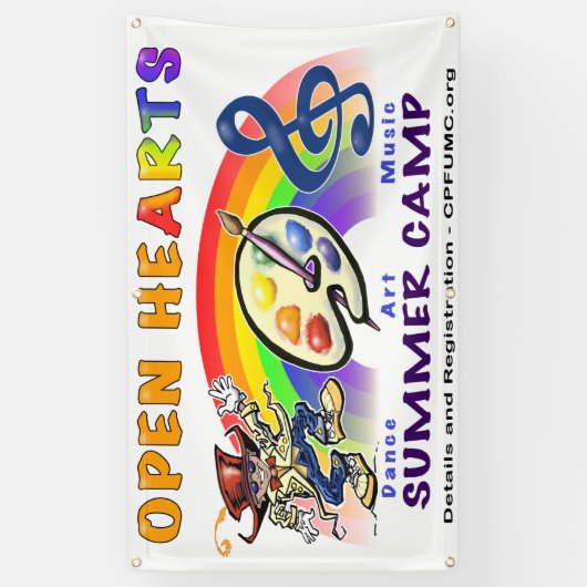 ハートのサマーキャンプを開けて下さい 横断幕 (縦)