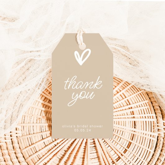 ハートのサンキュータグ（シンプルモダン） ギフトタグ