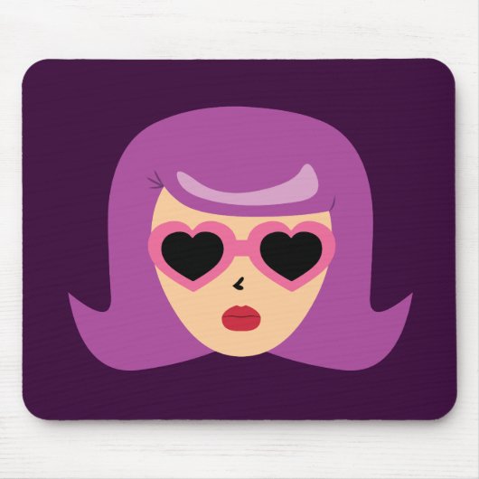 ハートのサングラス マウスパッド (正面)