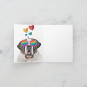 ハートのサンバル犬 バレンタインデー カード (内部)