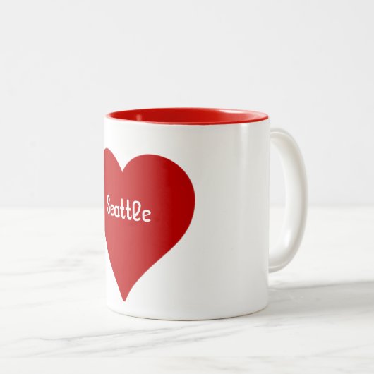 ハートのシアトルのマグ ツートーンマグカップ (正面右)