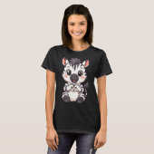 ハートのシマウマ 女性 女子 子供 かわいい シマウマ Tシャツ (正面フル)