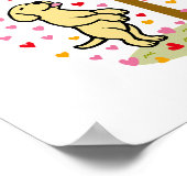 ハートのシャワー黄色と黒のラブラドールカップル ポスター (角)