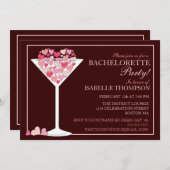 ハートのシャンパンマルティーニ独身最後の夜会 招待状 (正面/裏面)