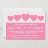 ハートのシルエットのValetineの日(ピンク) 招待状 (正面)