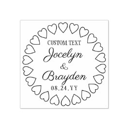 ハートのシンプルなウェディング サンクスギフトまたはディナーのご案内 ラバースタンプ