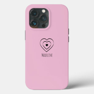 ハートのシンプルな手描きの名前(色指定可) iPhone 13 PROケース