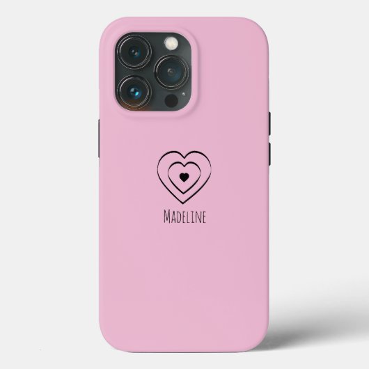 ハートのシンプルな手描きの名前(色指定可) Case-Mate iPhoneケース (裏面)