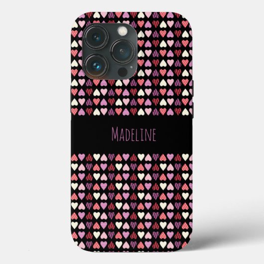 ハートのシンプルな手描きバレンタインデーパターン Case-Mate iPhoneケース (裏面)
