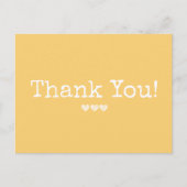 ハートのシンプルな黄金の黄色に感謝 ポストカード (正面)