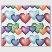 ハートのシームレスなパターン ラッピングペーパー (フラット)