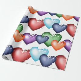 ハートのシームレスなパターン ラッピングペーパー