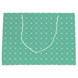 ハートのシームレスなパターン ラージペーパーバッグ