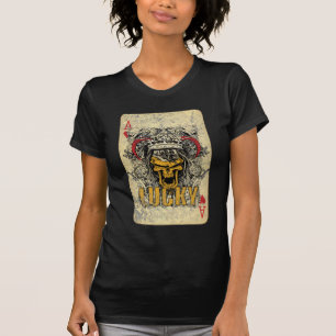 ハートのスカルの恐いカードのWellcodaのエース Tシャツ