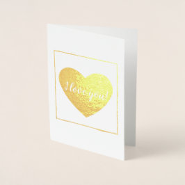 ハートのスクエア I Love You 箔カード