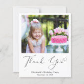 ハートのスクリプト写真 誕生日感謝カード (正面)