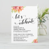 ハートのスクリプト フローラル 受付のお祝い 招待状 (スタンド正面)