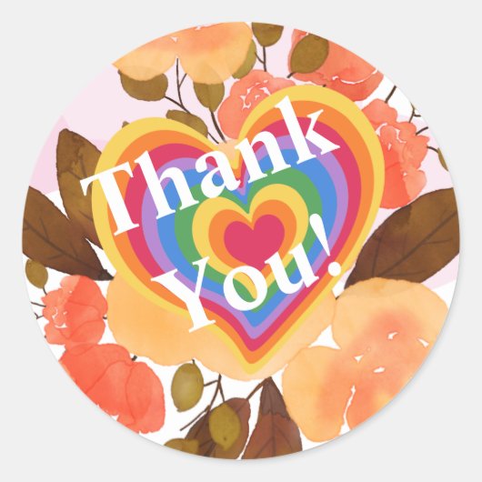 ハートのステッカー 愛してる ラウンドシール (正面)