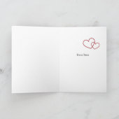 ハートのストライプ バレンタインデー カード 折り畳み式 (内部)