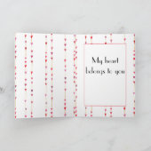 ハートのストリング ロマンチックなバレンタイン シーズンカード (内部)