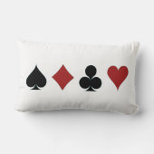 ハートのスペードのダイヤモンドクラブ白黒Colle ランバークッション (裏面)