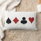 ハートのスペードのダイヤモンドクラブ白黒Colle ランバークッション (ブランケット)