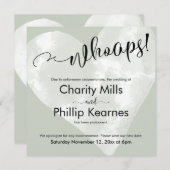 ハートのセージ・グリーン・ウープス！延期さ結婚れたカード (正面/裏面)