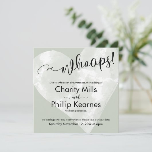 ハートのセージ・グリーン・ウープス！延期さ結婚れたカード (スタンド正面)