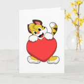 ハートのタイガー カード (黄色い花)