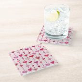 ハートのタイル ガラスコースター (アングル)