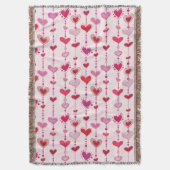 ハートのタイル スローブランケット (正面縦)