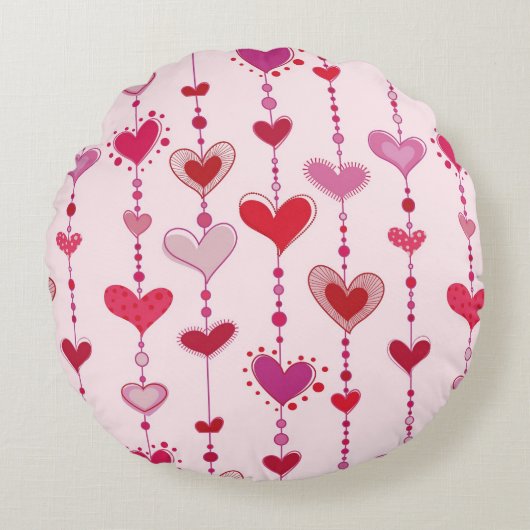 ハートのタイル ラウンドクッション (正面)