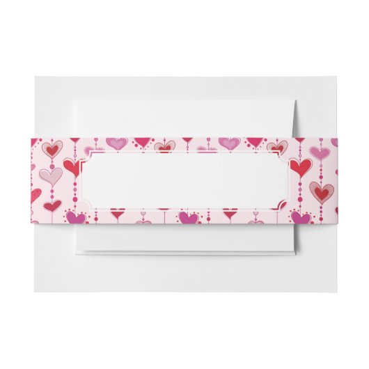 ハートのタイル 招待状ベリーバンド (正面例)