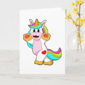 ハートのタトゥーが入ったユニコーン カード (黄色い花)