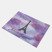 ハートのタワーおよび銘刻文字パリ ドアマット (アングル)