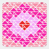 ハートのタングラムパターン スクエアシール (正面)