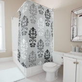 ハートのダマスク織の芸術のIbの黒い灰色白 シャワーカーテン (インサイチュ)