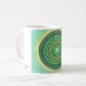 ハートのチャクラの曼荼羅のマグ コーヒーマグカップ (正面左)