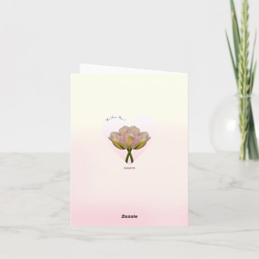 ハートのチューリップ 愛してる お母さんへの母の日カード カード (裏面)